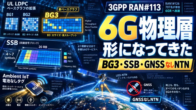 6G の物理層が形になってきた｜3GPP RAN#113 の BG3・SSB・GNSS なし NTN