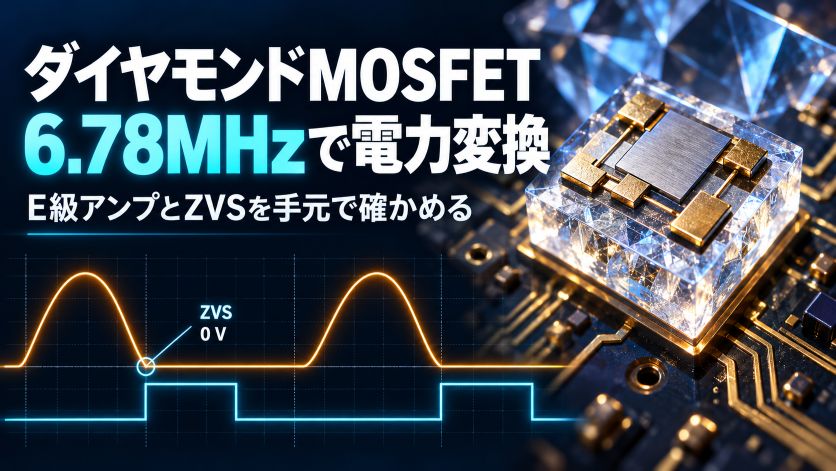ダイヤモンドMOSFETが6.78MHzで電力変換｜E級アンプとZVSを手元で確かめる