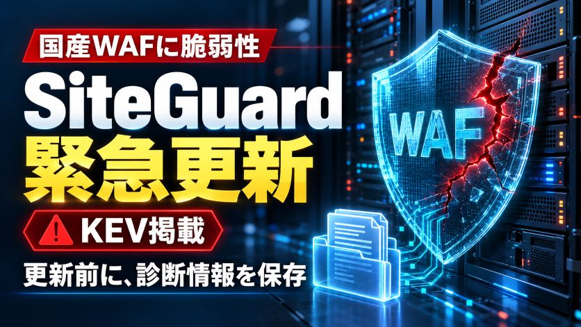 国産WAF SiteGuard の穴が KEV 入り｜証拠を残して更新・個人と組織の対応