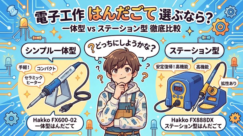 電子工作に使用するはんだごて（Hakko FX600-02）｜ステーション型との使い分け