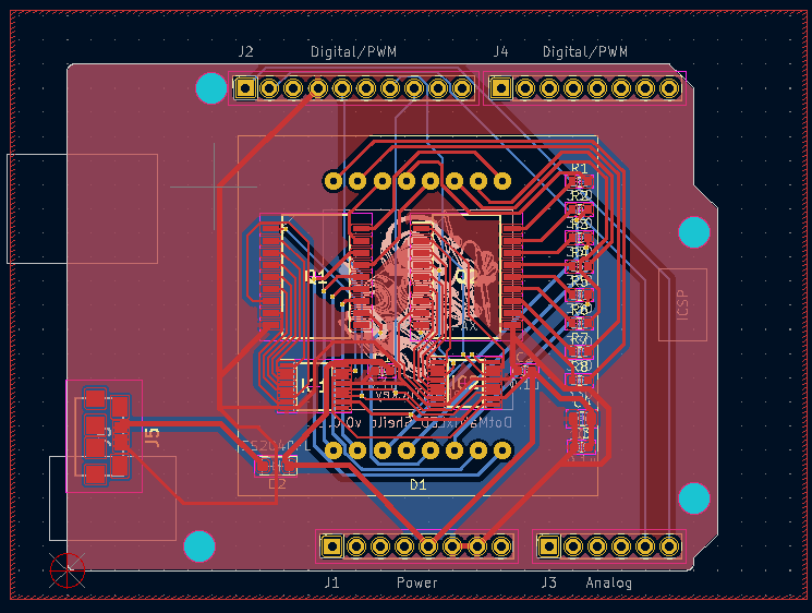 ドットマトリクスLED 基板配線図