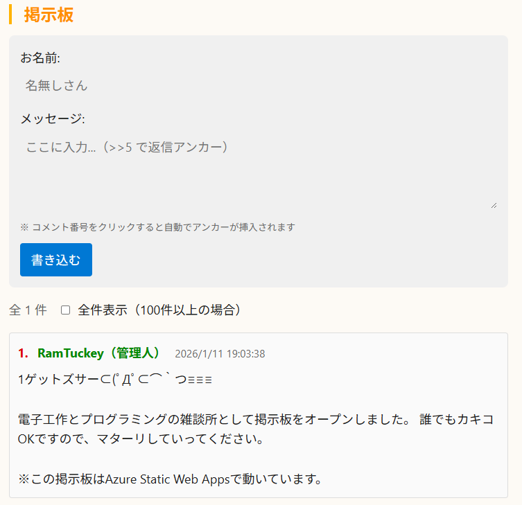 実際の掲示板画面