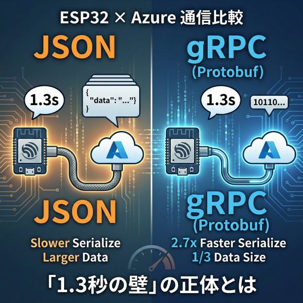 【ESP32×Azure】gRPC(Protobuf)とJSON通信を徹底比較！「1.3秒の壁」の正体とは
